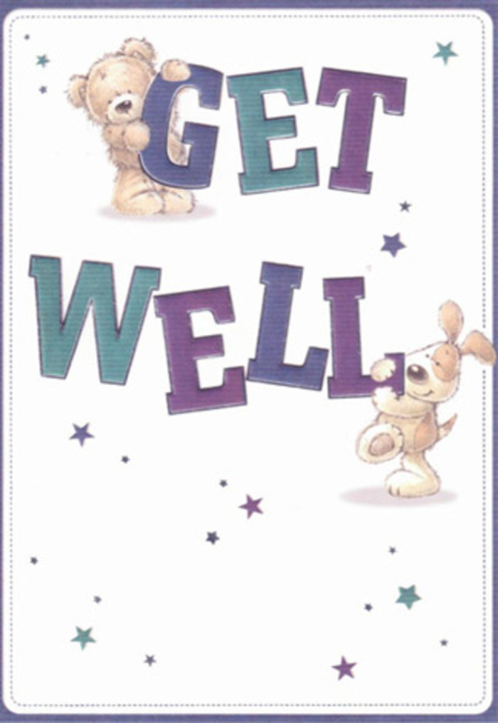 This delightfully illustrated get well card exudes the inclusive, uplifting spirit of Walworth's close-knit community. Prominently featured are a fluffy bear and a playful puppy, each rendered with gentle, tactile strokes that suggest plush fur and velvety ears-details that evoke a tactile comfort as real and genuine as a hug from a dear friend. Around these two companions, playful stars scatter in vibrant blues and purples, extending the card's reach like well-wishes floating across the streets of Walworth, from Liverpool Grove to the green spaces of Surrey Square Park. The big, confident letters spelling out 'Get Well' are shaded in hues of rich purple and aqua, their dimensional energy bouncing off a pristine white canvas-a subtle nod to the hope and positivity that blooms after every storm. The illustration's careful composition reminds one of the artistry found in arranging a bouquet: every brushstroke deliberate, every colour choice considered, much like the personal service offered by local florists on Walworth Road. Whether brought to a bedside or paired with fresh flowers, this card lifts the heart and lightens the mind, delivering comfort and encouragement infused with a spirit of local pride.