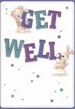 Gentle warmth and playful encouragement define the spirit of this beautifully crafted get well card, a scene that would feel at home on any Walworth window ledge. Two lovable figures-a sweet teddy bear and a floppy-eared pup-bring to life the bold, oversized letters of 'Get Well,' their joyous engagement radiating across a soothing cream canvas. Hues of indigo and teal enliven the message, creating a sense of vibrancy and hope. Scattered across the surface, shimmering stars in shades of blue and purple seem to sprinkle joy much like petals drift through the breeze in nearby Burgess Park. The illustration is rich with soft textures-the inviting puffiness of the bear's fur, the delicate line of the puppy's ear-making one imagine the comfort of holding a plush toy, or receiving a thoughtfully prepared bouquet from a Walworth florist. Every visual detail works together in harmony, echoing the gentle touch and careful selection behind each local delivery. This card encapsulates kindness, optimism, and a dash of local colour, making it the perfect companion to brighten the recovery of anyone in Walworth.